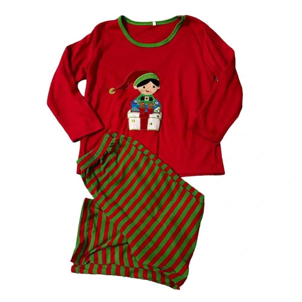 Christmas Holiday Elf Pajamas Kids Size 6
